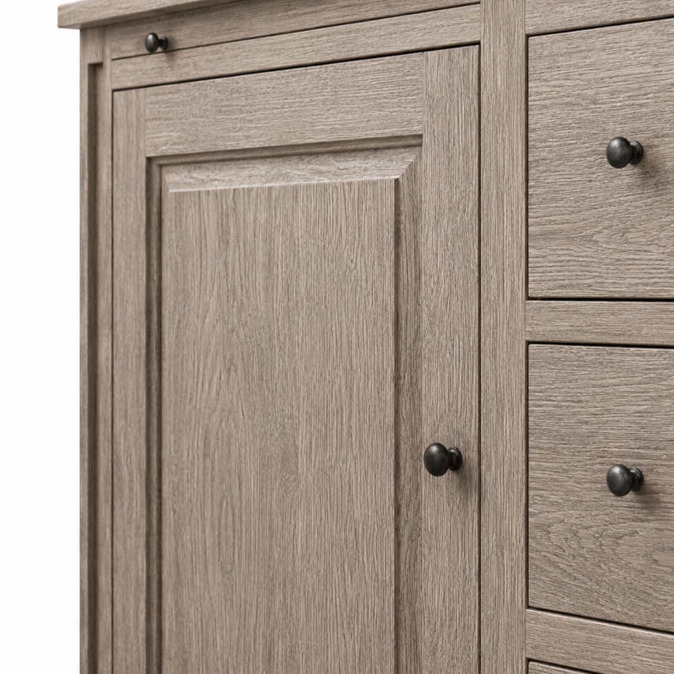 Librería Beaumont - Roble Marrón y Gris Cepillado - 310 x 240 cm