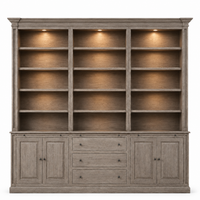 Library Cabinet Beaumont - Brushed Brown & Grey Oak - 310×240 cm