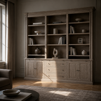 Library Cabinet Beaumont - Brushed Brown & Grey Oak - 310×240 cm
