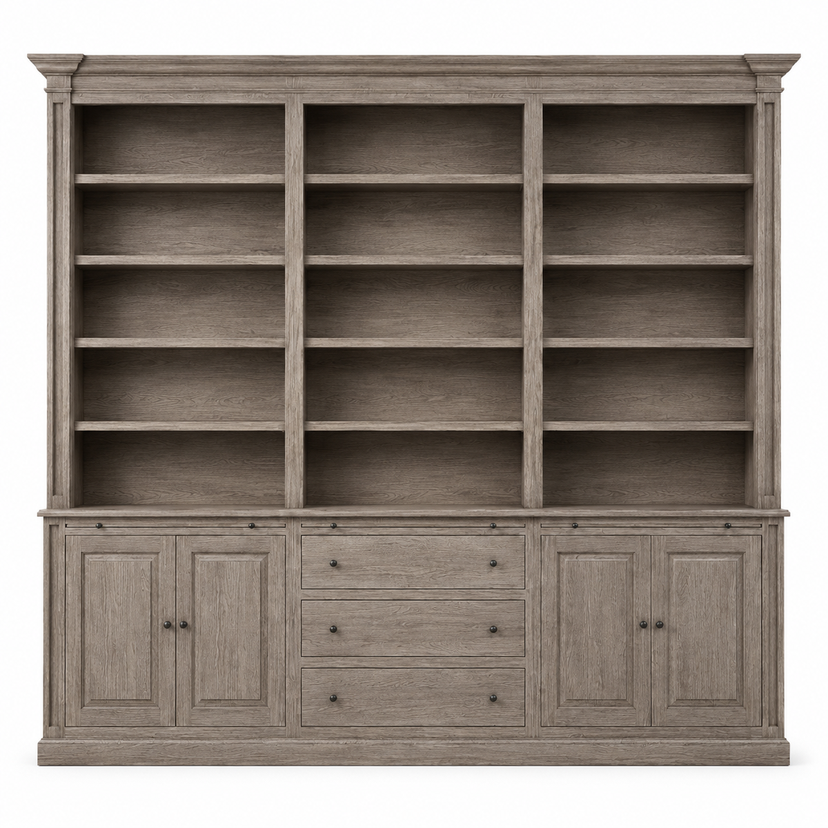 Librería Beaumont - Roble Marrón y Gris Cepillado - 310 x 240 cm