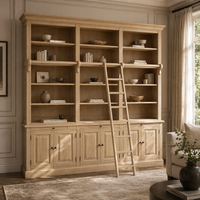 Bibliotheksschrank Milton - Natur Massiv Eiche - 310 x 50 x 240 cm