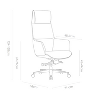 Lincoln Office Chair – Noir High Back Ergonomic Chair 71×128×48 cm