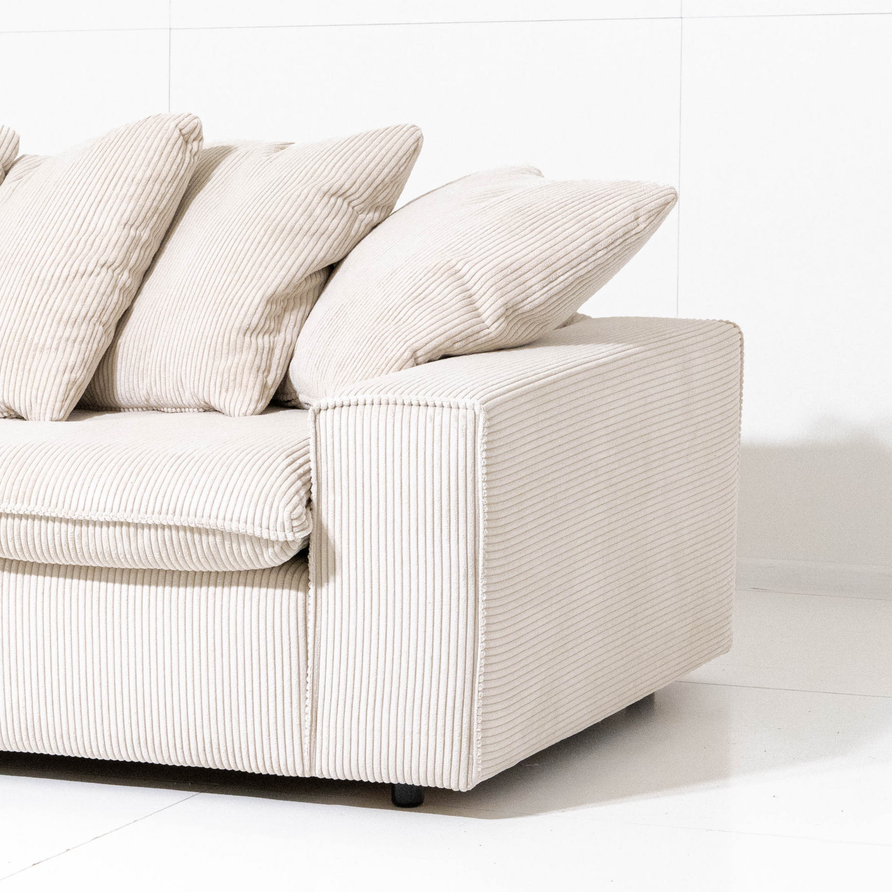 Sofa Linoa - Cream Beige Striped - 2,5 Seater