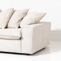 Sofa Linoa - Cream Beige Striped - 2,5 Seater