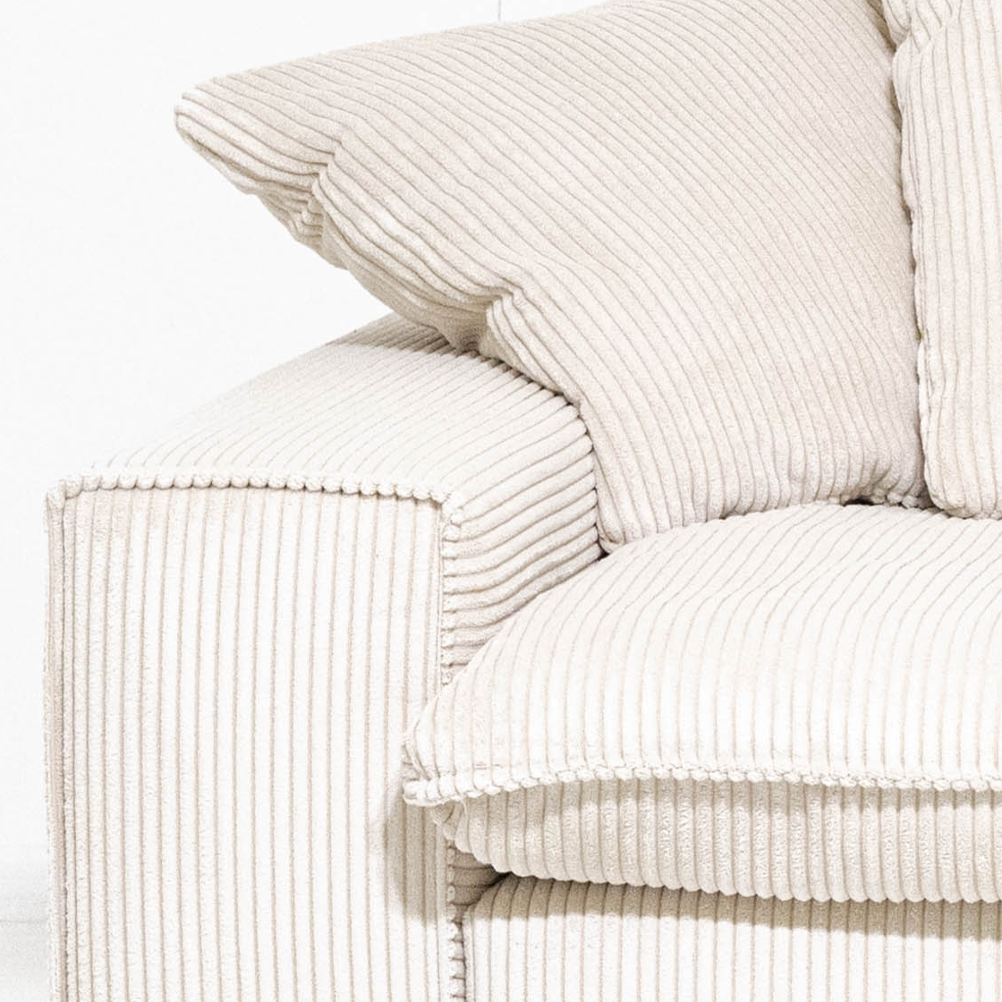Sofa Linoa - Cream Beige Striped - 2,5 Seater