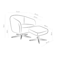 Loungesessel Shepherd – Glore Grau Stoff
