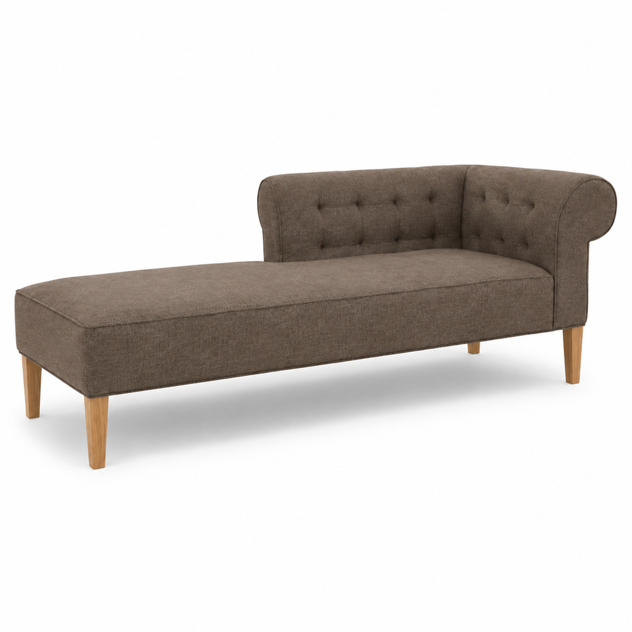 Lounge Cirus with Chesterfield Details - Brown - 175×70×70 cm