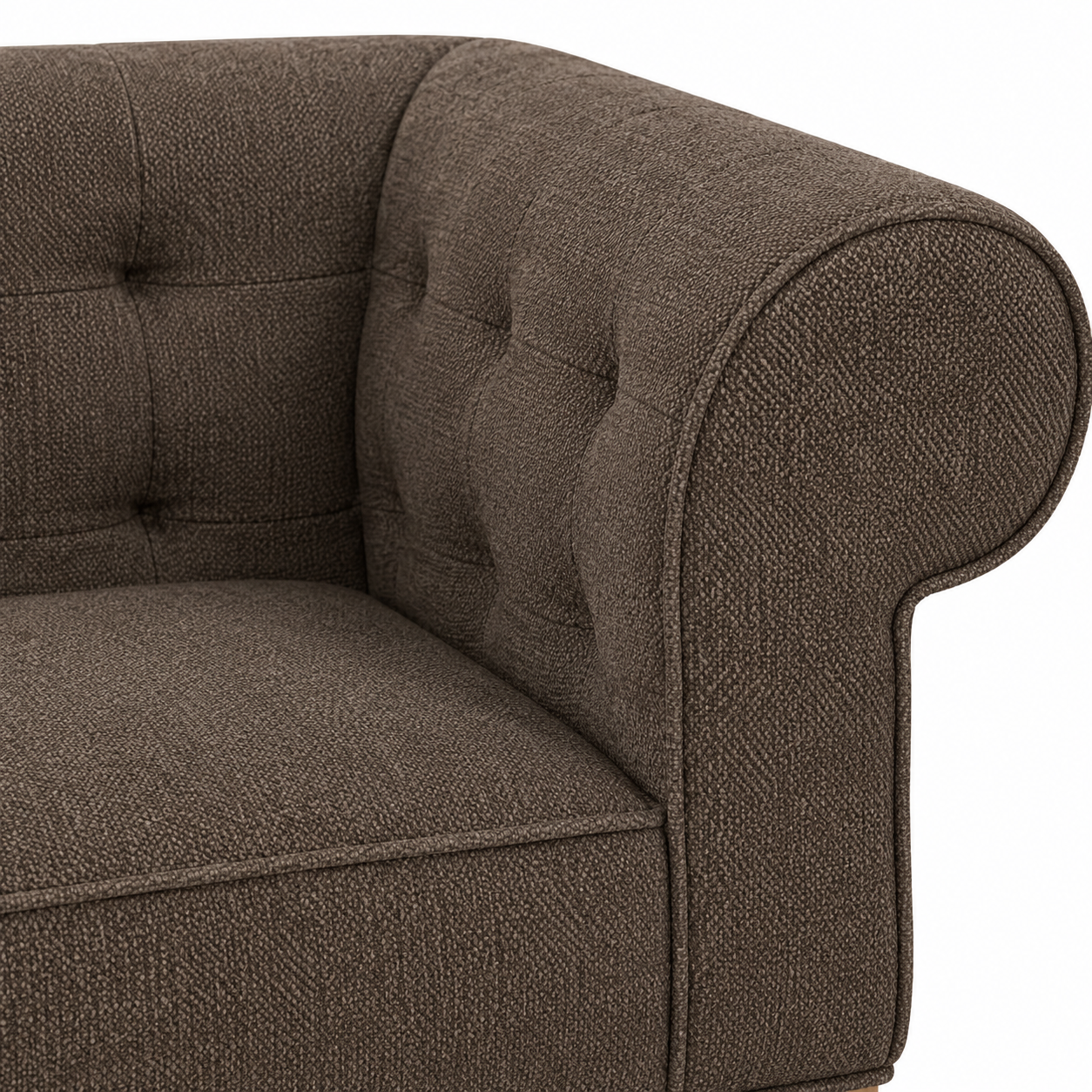 Lounge Cirus with Chesterfield Details - Brown - 175×70×70 cm