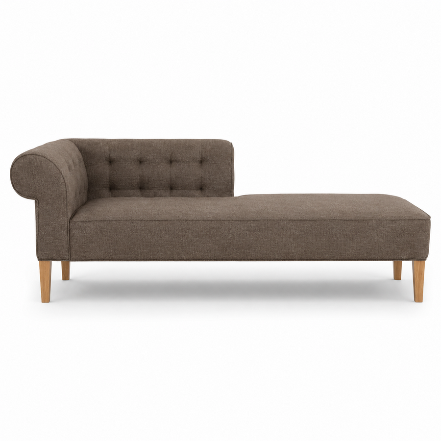 Lounge Cirus with Chesterfield Details - Brown - 175×70×70 cm