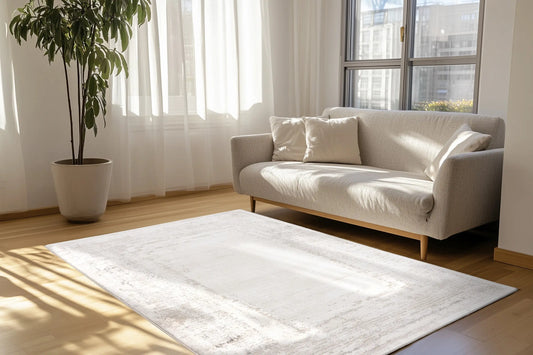 High-Pile Rug - Riveda Silver Border 3