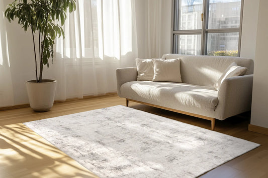 High-Pile Rug - Riveda Silver Abstract