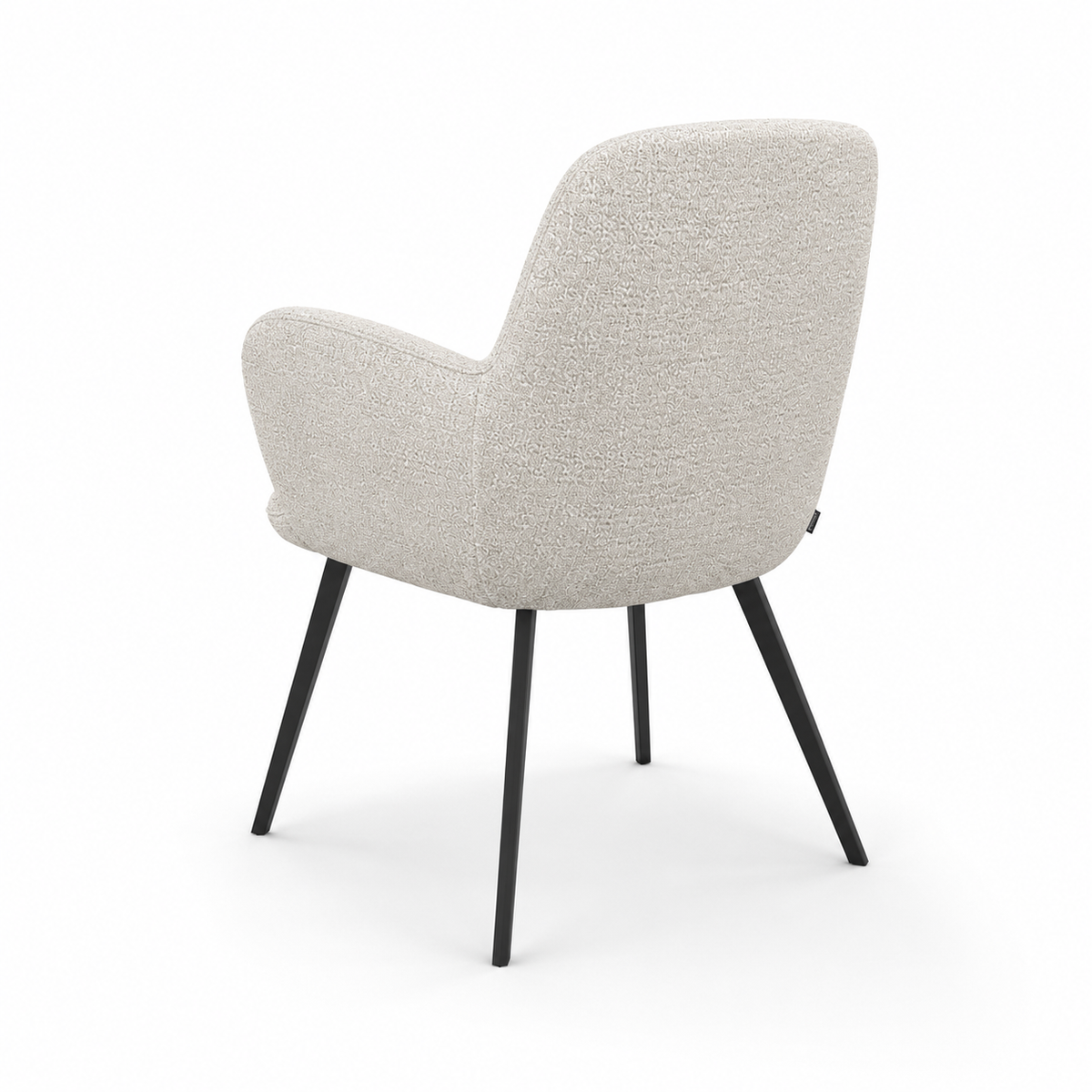 Mancini Dining Chair - Cream Oasis 01 Fabric - Black Metal Legs