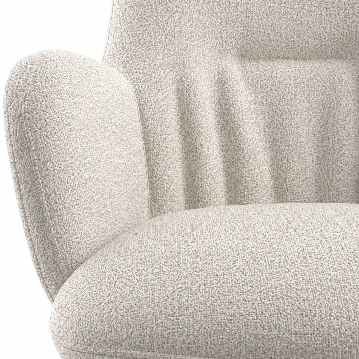 Mancini Dining Chair - Cream Oasis 01 Fabric - Black Metal Legs