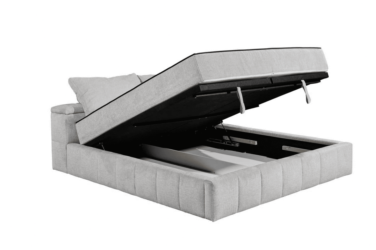 Bed Halston - Silver | Slatted Base & Matress