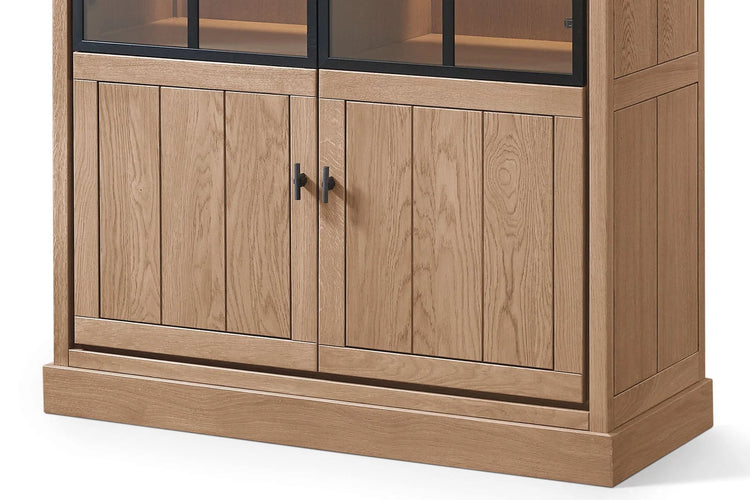 Vitrina Lancaster - Roble Natural Macizo - 112 x 50 x 203 cm