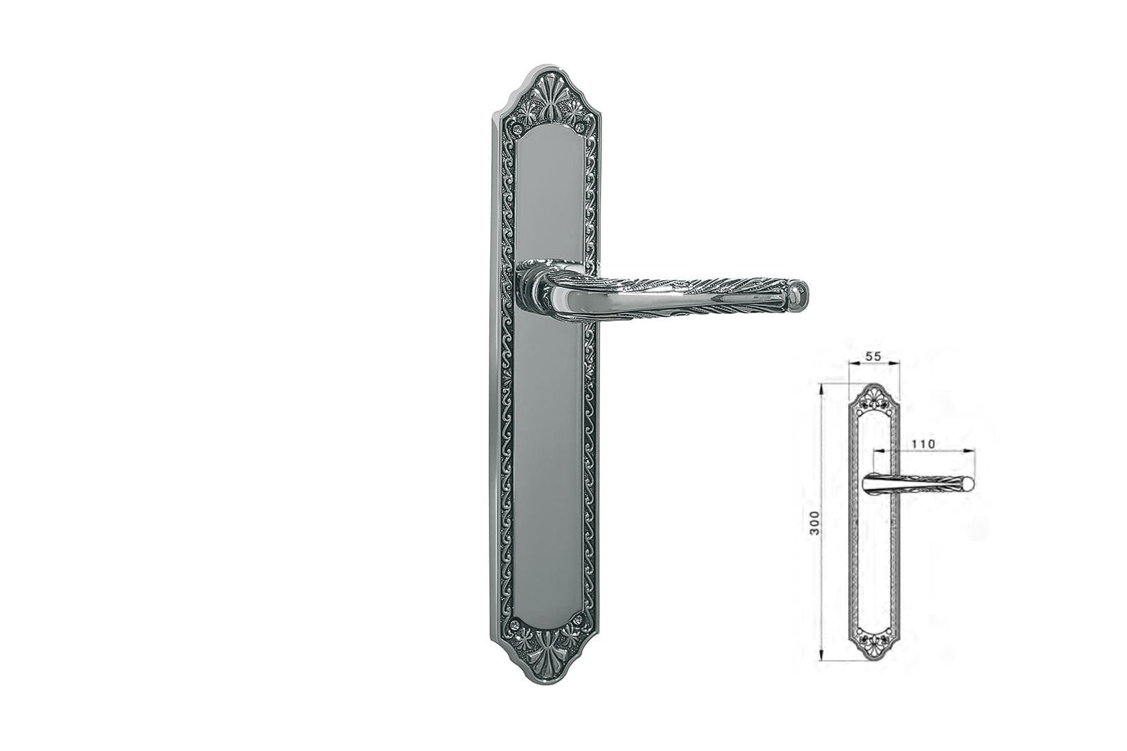 Porte lever handles set on plates - 0A3232
