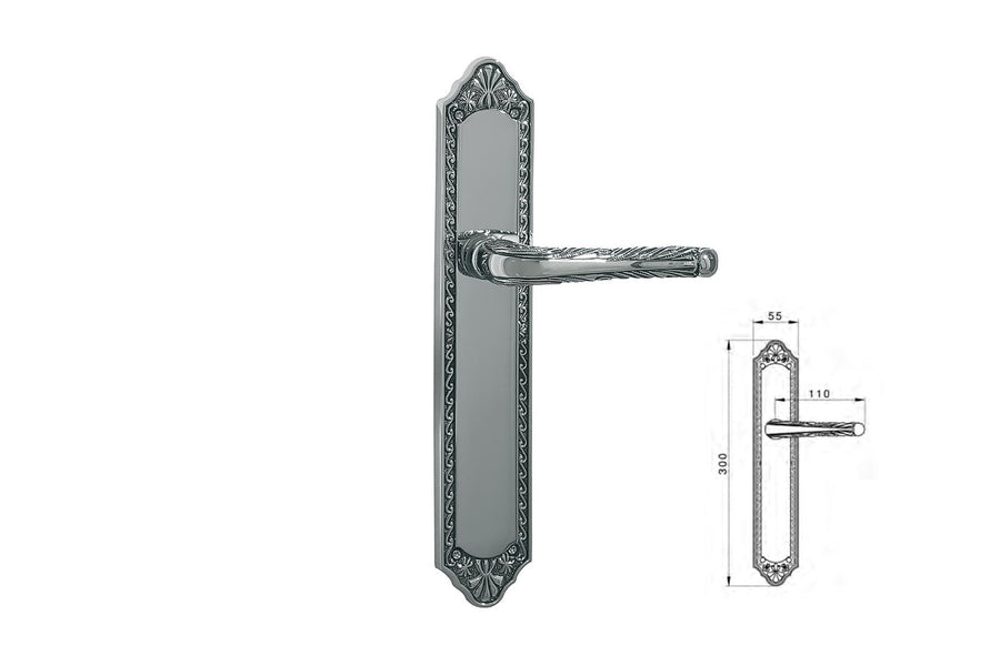 Porte lever handles set on plates - 0A3232