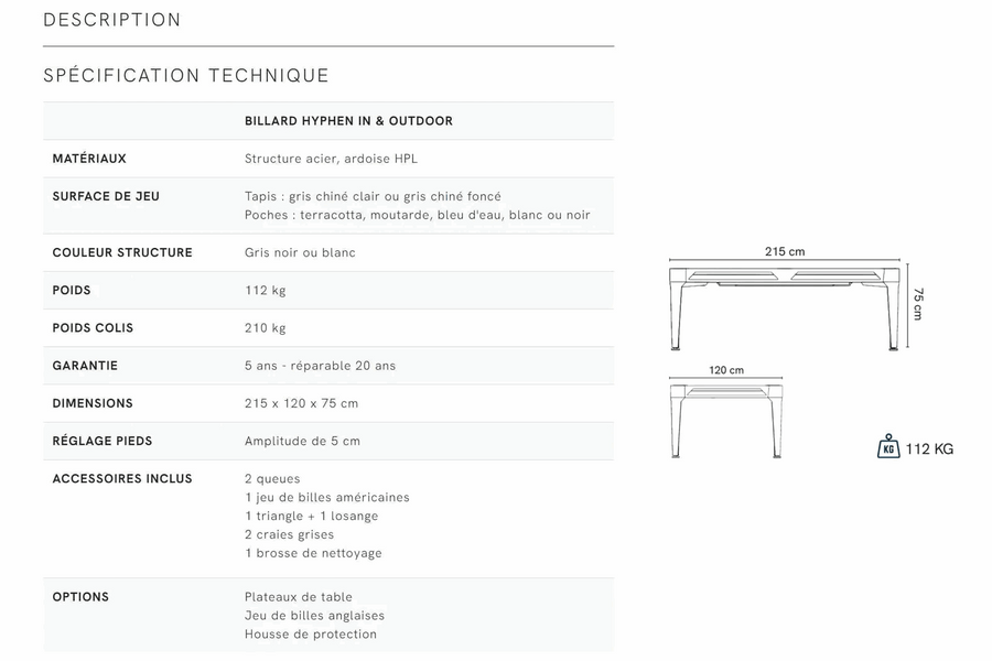 Outdoor Pool & Table de salle à manger 7FT Blanc