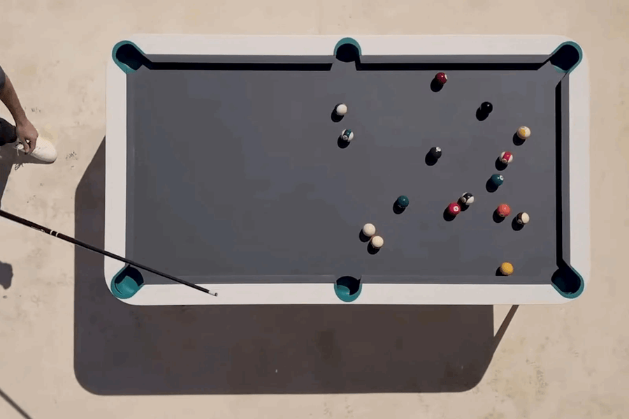 Outdoor Pool & Table de salle à manger 7FT Blanc