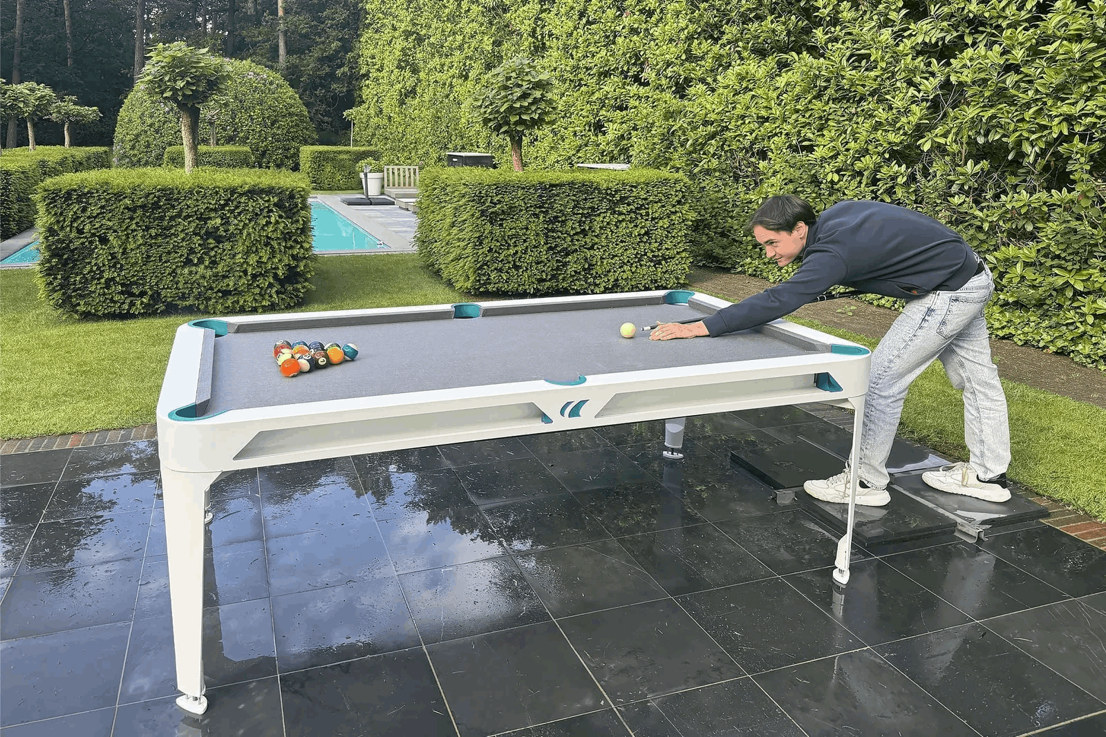 Outdoor Pool & Table de salle à manger 7FT Blanc