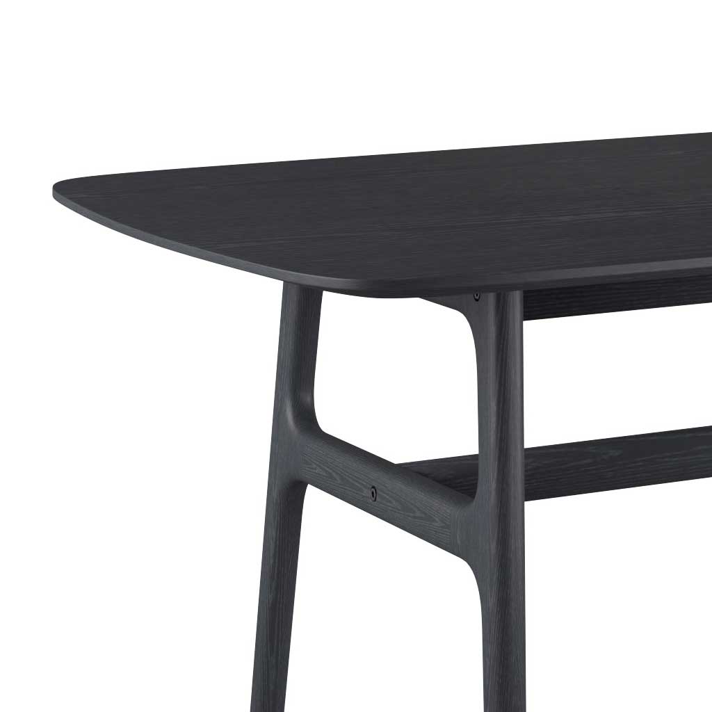 Baden dining table black ash setting