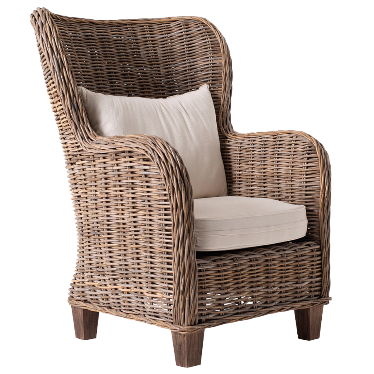 King Kubu Rattan Arm Chair With Cushion | Marcottestyle