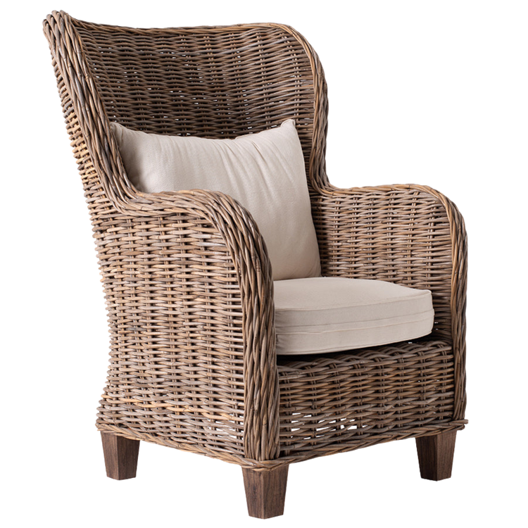 King Kubu Rattan Arm Chair With Cushion | Marcottestyle