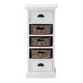 Halifax Meuble de rangement 3 Rotin Baskets - Blanc