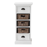 Halifax Meuble de rangement 3 Rotin Baskets - Blanc