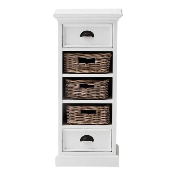 Halifax Storage Unit 3 Rattan Baskets - Weiß | Marcottestyle