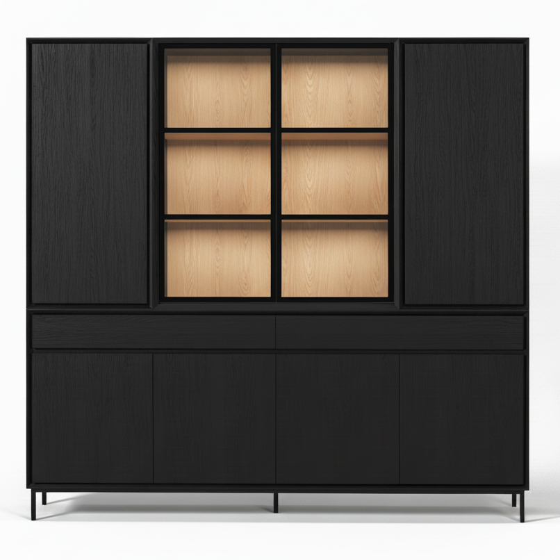 Navarre Large Showcase Cabinet - Vista frontale | Marcottestyle