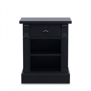 Nightstand - Annecy - Solid Wood - 50 x 33 x 60 cm - Black