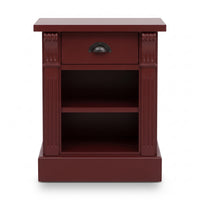 Nightstand Annecy in bordeaux, front view, 50 x 33 x 60 cm