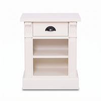 Nightstand Annecy in white, front view, 50 x 33 x 60 cm