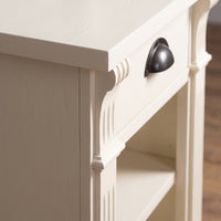 Nightstand Annecy in white, close-up of the finish and construction, 50 x 33 x 60 cm
