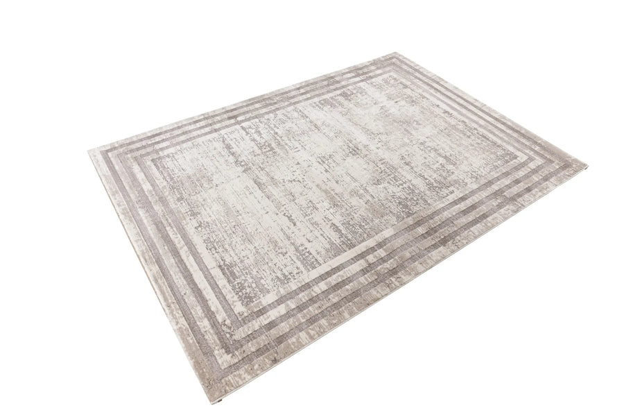 Low-Pile Rug - Alvora Taupe Border