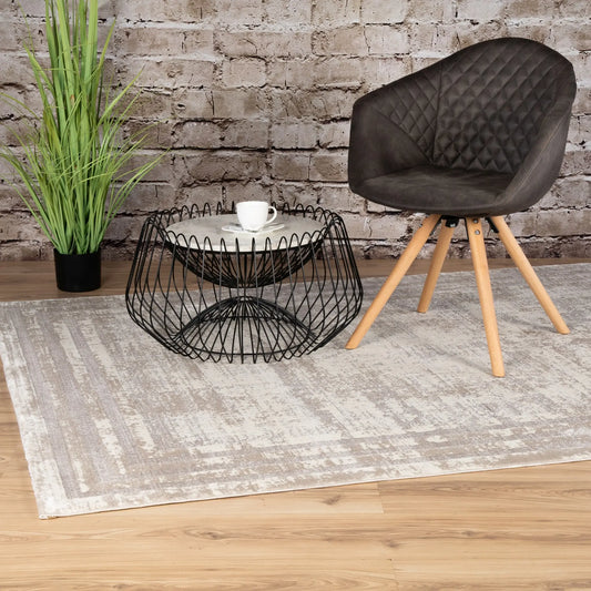 Low-Pile Rug - Alvora Taupe Border