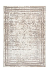 Low-Pile Rug - Alvora Taupe Border