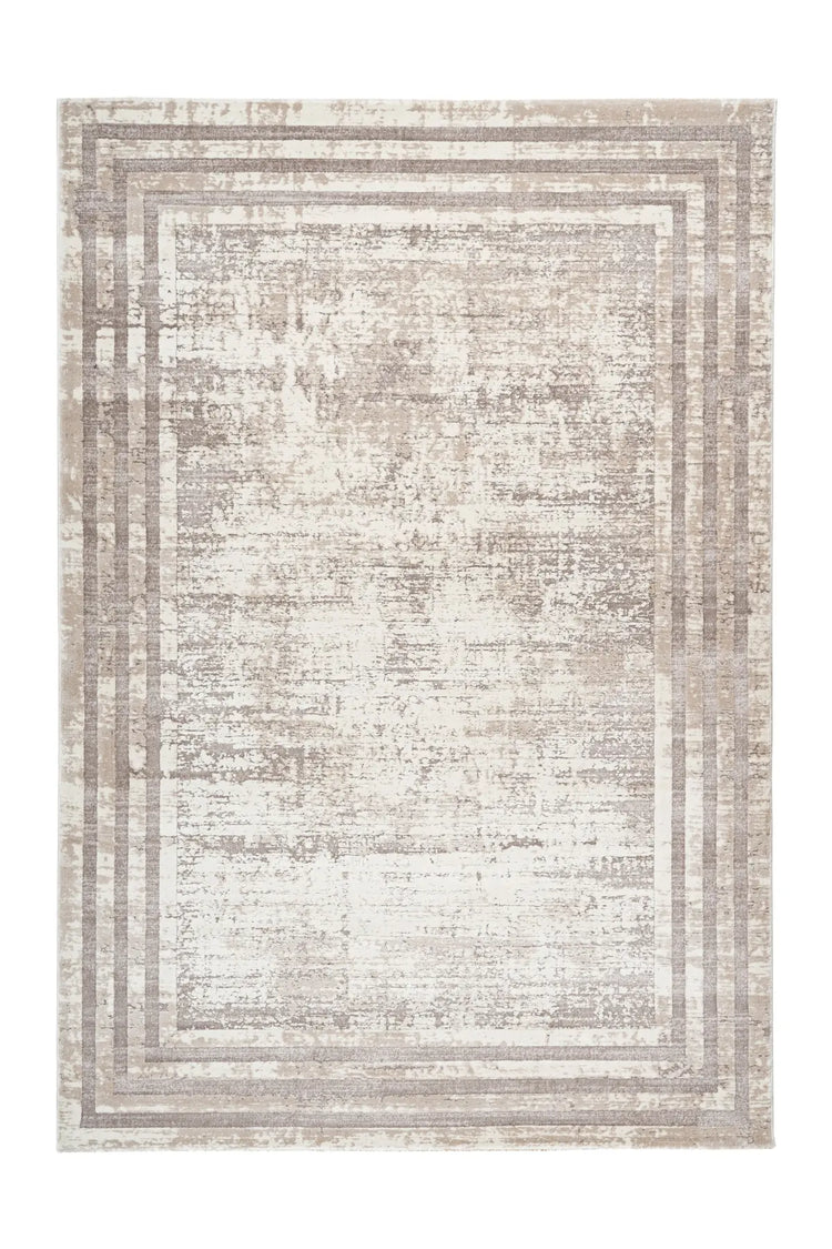 Low-Pile Rug - Alvora Taupe Border