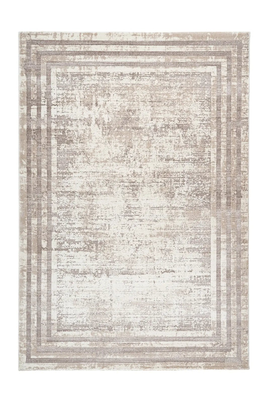 Low-Pile Rug - Alvora Taupe Border