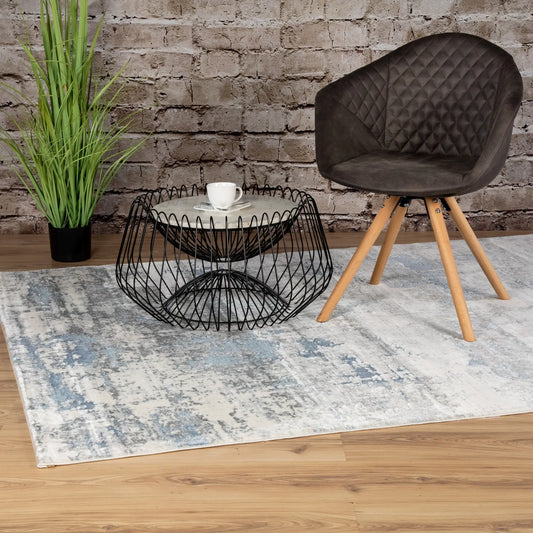 Low-Pile Rug - Alvora Blue Distressed