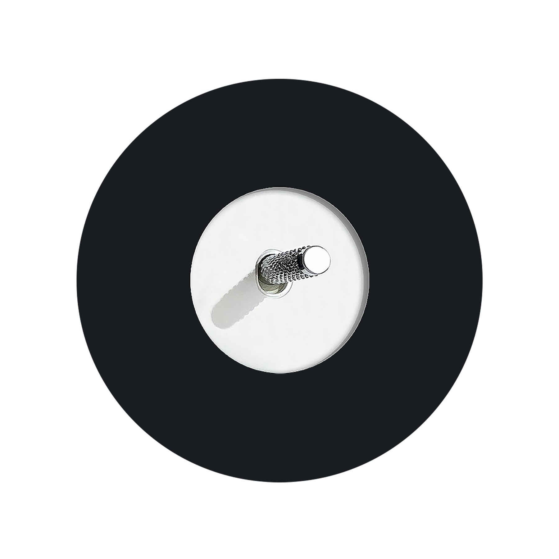 Wipplichtschalter Round, vollständig flach in mattem Schwarz