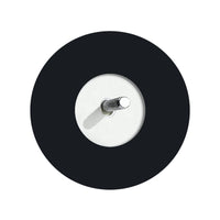 Wipplichtschalter Round, vollständig flach in mattem Schwarz