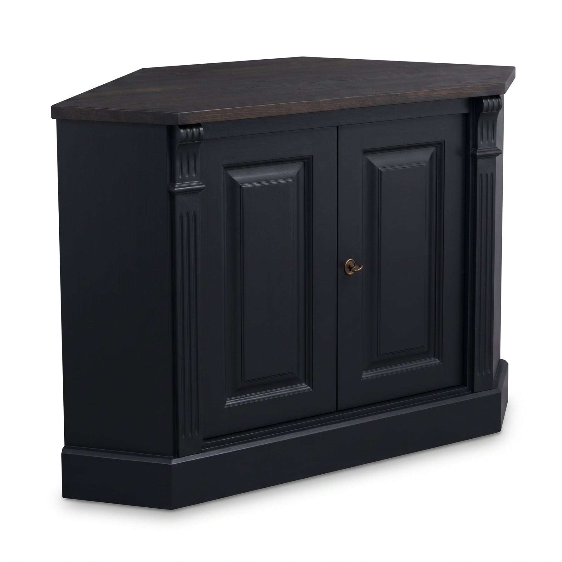 Sideboard Loches in black, three-quarter view from the front left, 110 x 52 x 78 cm