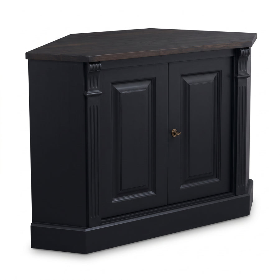 Sideboard Loches in black, three-quarter view from the front left, 110 x 52 x 78 cm
