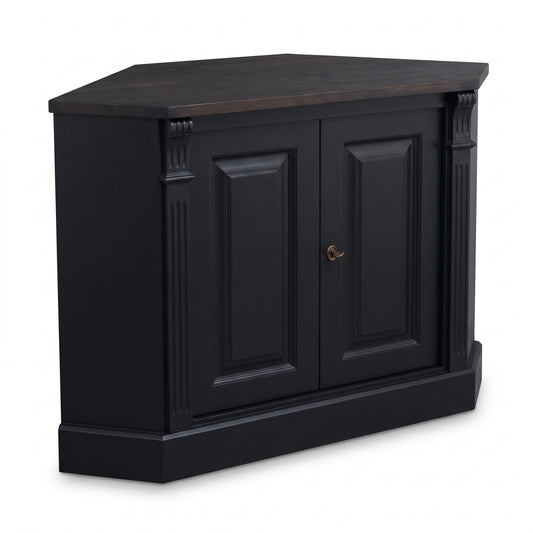 Sideboard Loches in black, three-quarter view from the front left, 110 x 52 x 78 cm
