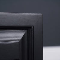 Sideboard Loches in black, close-up of the finish and construction, 110 x 52 x 78 cm