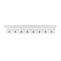 Skansen Provincial Coat Rack 8 Hooks in white solid mahogany