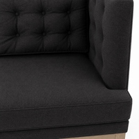 Sofa Sitzbank Breitling - Schwarz - 165 x 89 x 92 cm