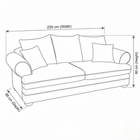 Canapé Berkley - 2 places - Marron - Modular Country Style Canapé - 230x98x80cm